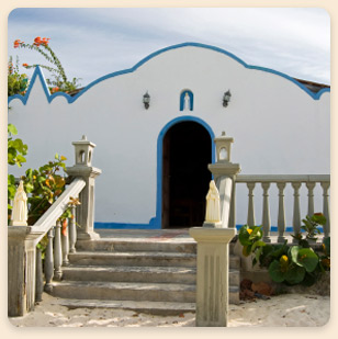 Entrance to hotel room, Los Roques, Venezuela.