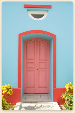 Posada hotel room in Los Roques, Venezuela.