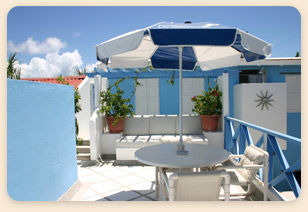 Posada Gaviota hotel terrace, Los Roques, Venezuela