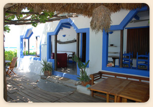 Posada La Gotera hotel terrace, Los Roques, Venezuela