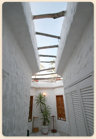 Posada Mediterraneo hotel hallway, Los Roques, Venezuela