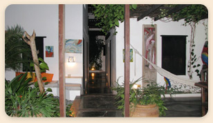Posada Piano Y Papaya hotel hallway, Los Roques, Venezuela